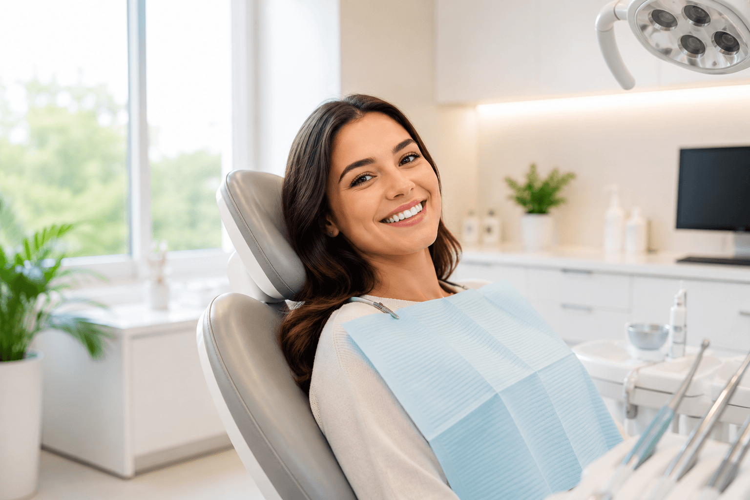 Happy customer smiling after dental visit